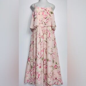 Revelry floral pink sleeveless maxi dress size 16 great condition